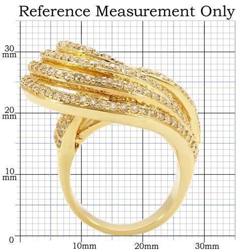 LOVCIA Golden Brass Ring with Clear AAA CZ Stone - Buy stylish Rings for women - Shop latest Ring design - Trendy Rings - Unique fashion Rings - Find the perfect Ring