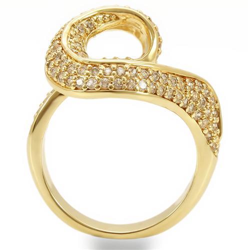 LOVCIA Gold Plated Brass Ring with Clear AAA CZ Stone - Buy stylish Rings for women - Shop latest Ring design - Trendy Rings - Unique fashion Rings - Find the perfect Ring