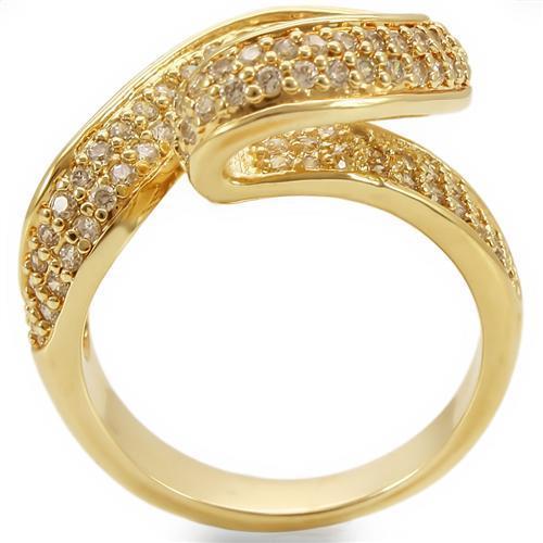 LOVCIA Gold Plated Brass Ring with Clear AAA CZ Stone - Buy stylish Rings for women - Shop latest Ring design - Trendy Rings - Unique fashion Rings - Find the perfect Ring