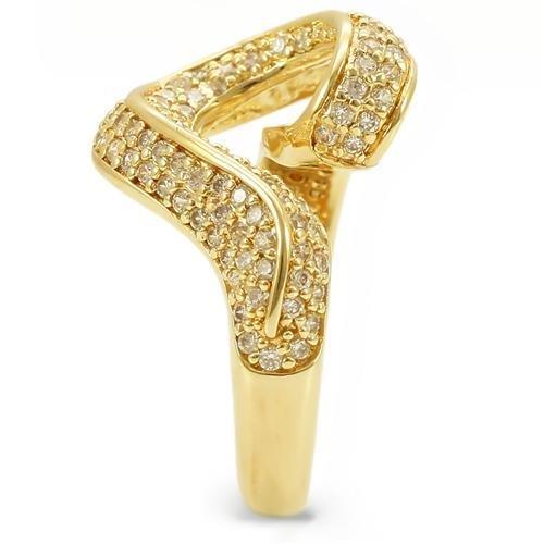 LOVCIA Gold Plated Brass Ring with Clear AAA CZ Stone - Buy stylish Rings for women - Shop latest Ring design - Trendy Rings - Unique fashion Rings - Find the perfect Ring