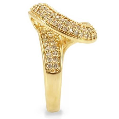 LOVCIA Gold Plated Brass Ring with Clear AAA CZ Stone - Buy stylish Rings for women - Shop latest Ring design - Trendy Rings - Unique fashion Rings - Find the perfect Ring