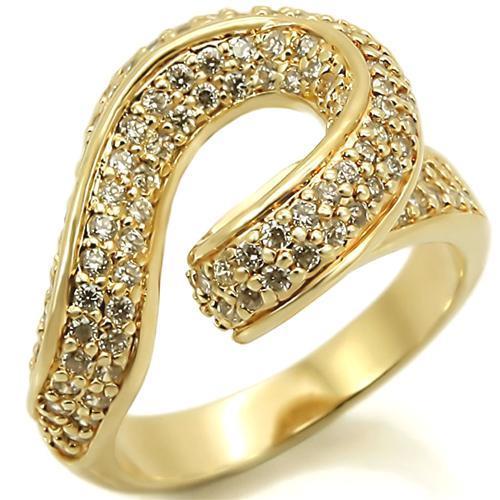 LOVCIA Gold Plated Brass Ring with Clear AAA CZ Stone - Buy stylish Rings for women - Shop latest Ring design - Trendy Rings - Unique fashion Rings - Find the perfect Ring