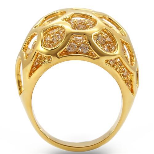 LOVCIA Elegant Gold Brass Ring with Clear AAA Cubic Zirconia - Buy stylish Rings for women - Shop latest Ring design - Trendy Rings - Unique fashion Rings - Find the perfect Ring