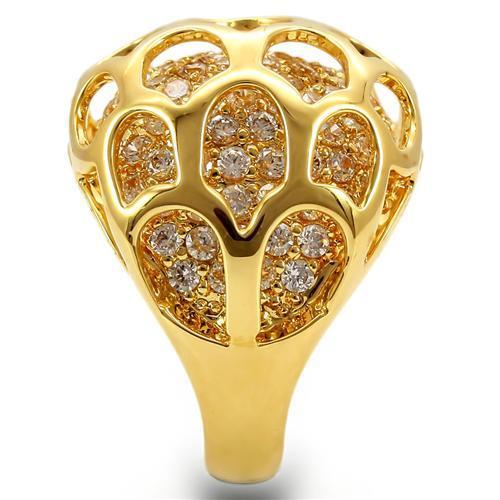 LOVCIA Elegant Gold Brass Ring with Clear AAA Cubic Zirconia - Buy stylish Rings for women - Shop latest Ring design - Trendy Rings - Unique fashion Rings - Find the perfect Ring