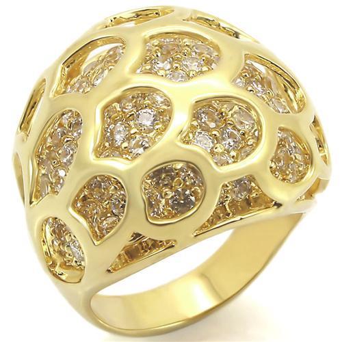 LOVCIA Elegant Gold Brass Ring with Clear AAA Cubic Zirconia - Buy stylish Rings for women - Shop latest Ring design - Trendy Rings - Unique fashion Rings - Find the perfect Ring