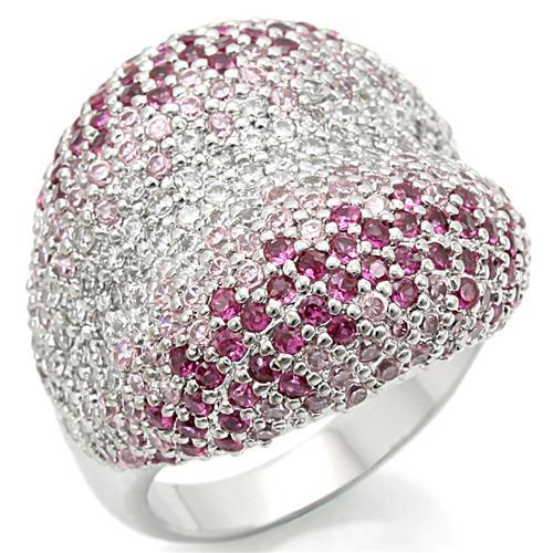 LOVCIA Multi-Color AAA Grade CZ Rhodium-Plated Brass Ring - Buy stylish Rings for women - Shop latest Ring design - Trendy Rings - Unique fashion Rings - Find the perfect Ring