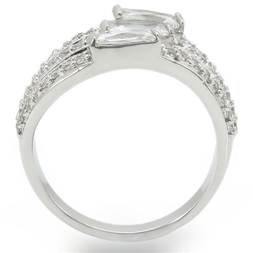 LOVCIA Rhodium-Plated Brass Ring with Clear AAA CZ Center Stone - Buy stylish Rings for women - Shop latest Ring design - Trendy Rings - Unique fashion Rings - Find the perfect Ring