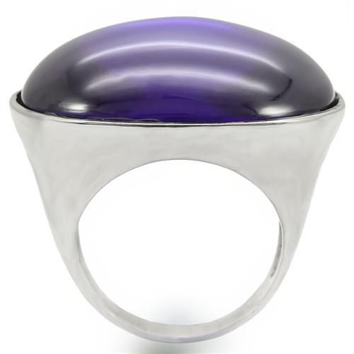 LOVCIA Rhodium-Plated Brass Ring with Genuine Amethyst Stone - Buy stylish Rings for women - Shop latest Ring design - Trendy Rings - Unique fashion Rings - Find the perfect Ring