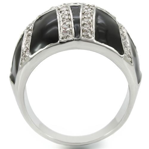 LOVCIA Elegant Rhodium-Plated Brass Ring with Clear AAA Cubic Zirconia Stone - Buy stylish Rings for women - Shop latest Ring design - Trendy Rings - Unique fashion Rings - Find the perfect Ring