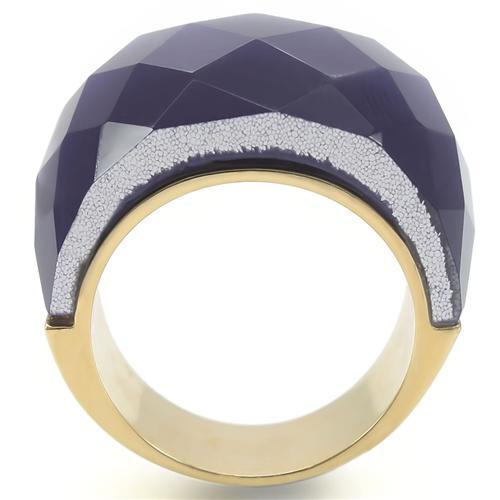 LOVCIA Gold-Plated Brass Ring with Montana Cat Eye Stone - Buy stylish Rings for women - Shop latest Ring design - Trendy Rings - Unique fashion Rings - Find the perfect Ring