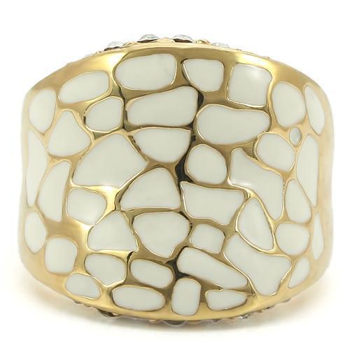 LOVCIA Gold-Plated Brass Ring Featuring Clear Top Grade Crystal - Buy stylish Rings for women - Shop latest Ring design - Trendy Rings - Unique fashion Rings - Find the perfect Ring