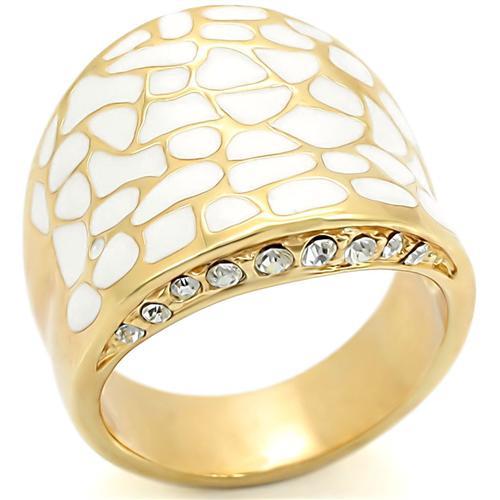 LOVCIA Gold-Plated Brass Ring Featuring Clear Top Grade Crystal - Buy stylish Rings for women - Shop latest Ring design - Trendy Rings - Unique fashion Rings - Find the perfect Ring