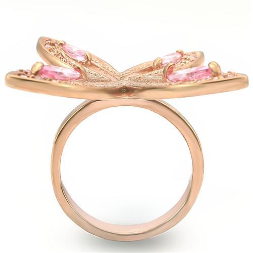 LOVCIA Elegant Rose Gold Brass Ring with Sparkling CZ Stone - Buy stylish Rings for women - Shop latest Ring design - Trendy Rings - Unique fashion Rings - Find the perfect Ring