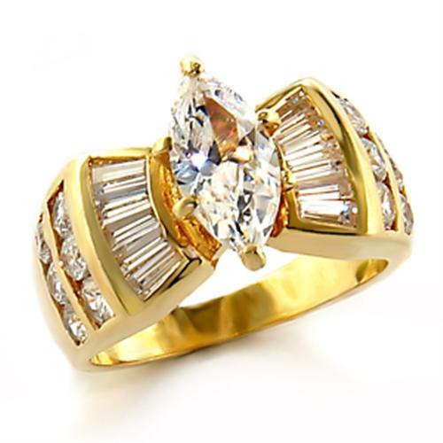 LOVCIA Gold Plated Brass Ring with Clear AAA Grade Cubic Zirconia - Buy stylish Rings for women - Shop latest Ring design - Trendy Rings - Unique fashion Rings - Find the perfect Ring