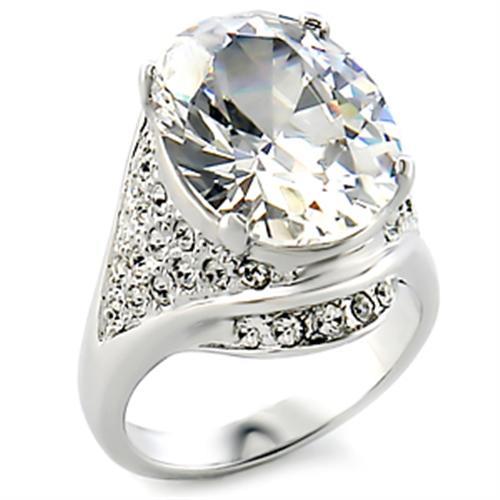 LOVCIA Rhodium-Plated Brass Ring with Clear AAA CZ Stone - Buy stylish Rings for women - Shop latest Ring design - Trendy Rings - Unique fashion Rings - Find the perfect Ring