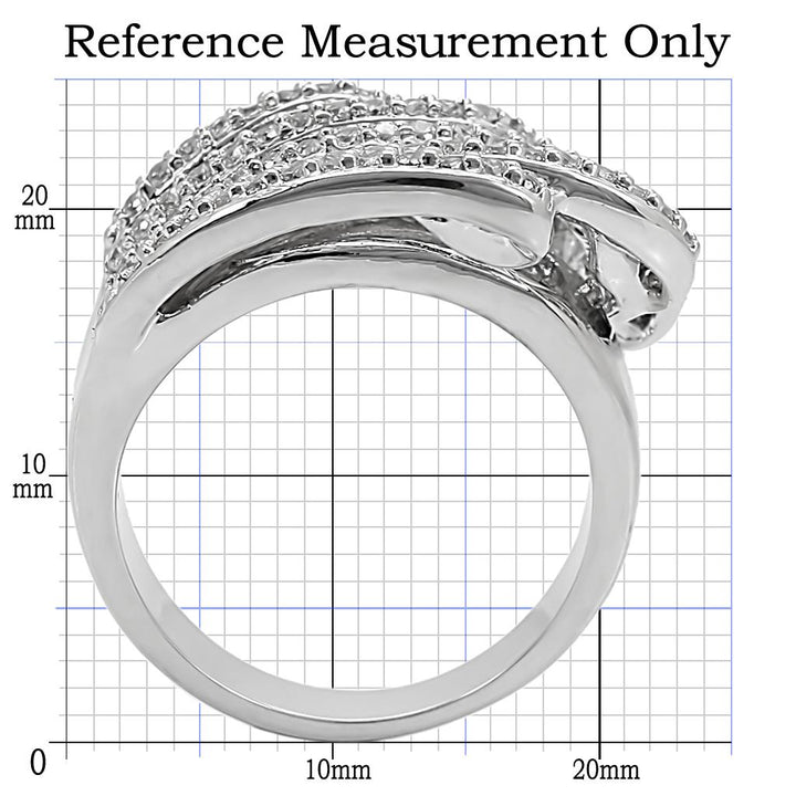 LOVCIA Elegant Rhodium-Plated Brass Ring with Clear AAA Grade Cubic Zirconia - Buy stylish Rings for women - Shop latest Ring design - Trendy Rings - Unique fashion Rings - Find the perfect Ring