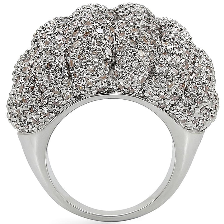 LOVCIA Rhodium-Plated Brass Ring with Clear AAA CZ Stone - Buy stylish Rings for women - Shop latest Ring design - Trendy Rings - Unique fashion Rings - Find the perfect Ring