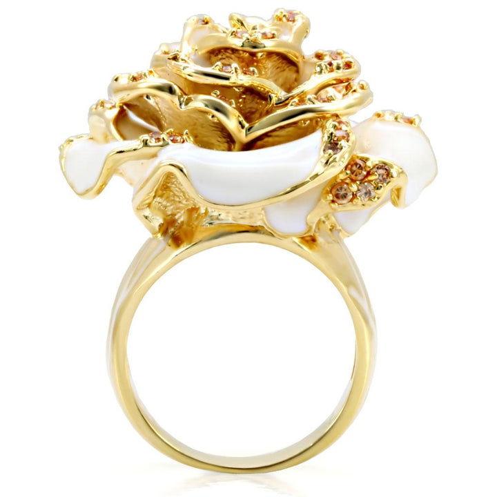 LOVCIA AAA Grade CZ Champagne Gold-Plated Brass Ring - Buy stylish Rings for women - Shop latest Ring design - Trendy Rings - Unique fashion Rings - Find the perfect Ring