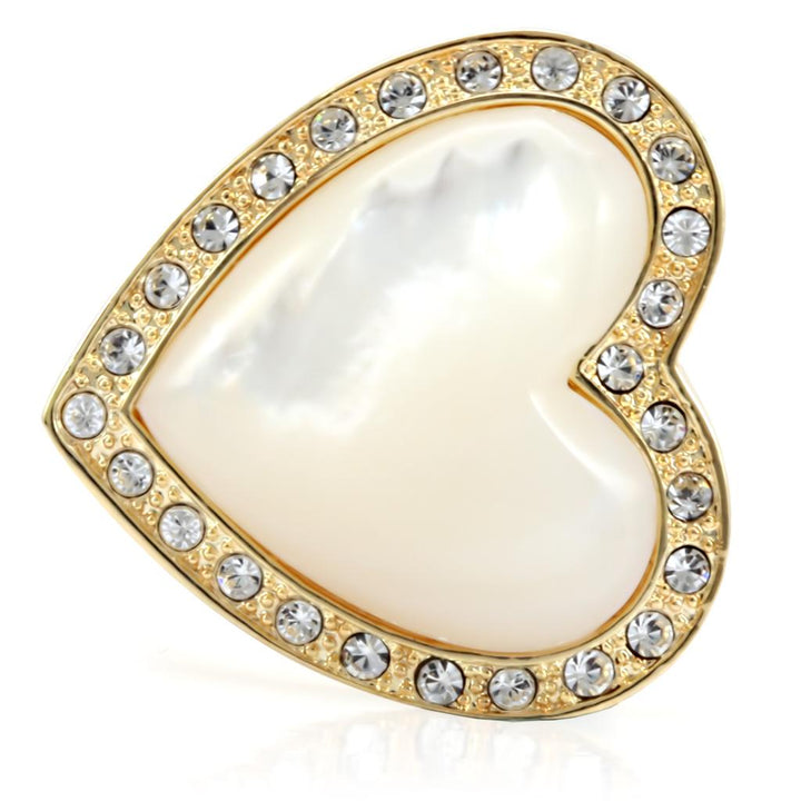 LOVCIA Gold-Plated Brass Ring with White Synthetic Glass Stone - Buy stylish Rings for women - Shop latest Ring design - Trendy Rings - Unique fashion Rings - Find the perfect Ring