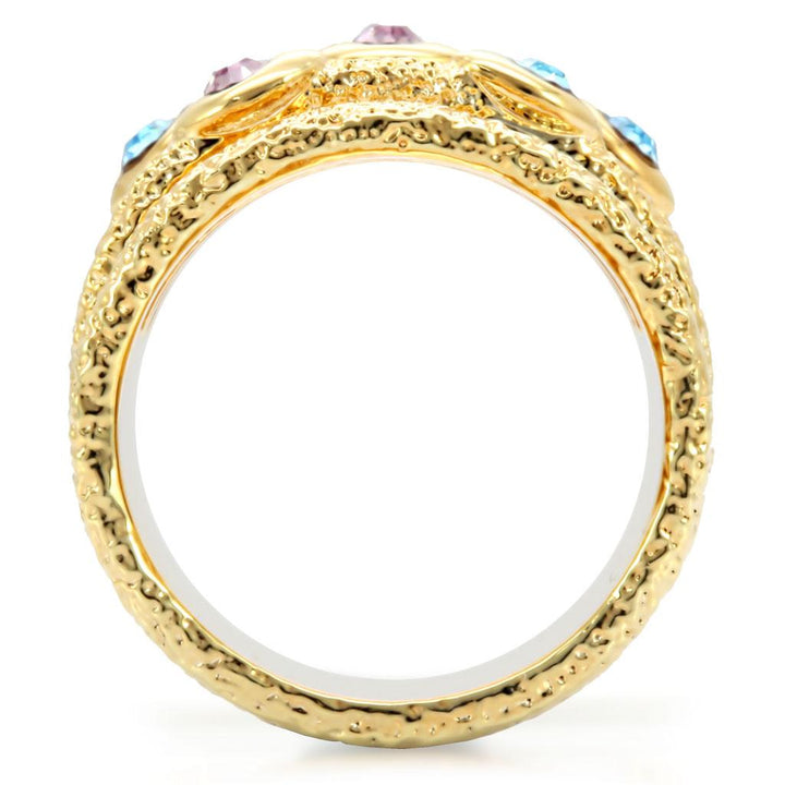 LOVCIA Multi-Color Gold Brass Ring with High-Quality Crystal - Buy stylish Rings for women - Shop latest Ring design - Trendy Rings - Unique fashion Rings - Find the perfect Ring