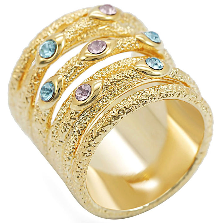 LOVCIA Multi-Color Gold Brass Ring with High-Quality Crystal - Buy stylish Rings for women - Shop latest Ring design - Trendy Rings - Unique fashion Rings - Find the perfect Ring