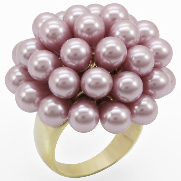 LOVCIA Gold-Plated Brass Ring Featuring Light Amethyst Synthetic Pearl - Buy stylish Rings for women - Shop latest Ring design - Trendy Rings - Unique fashion Rings - Find the perfect Ring