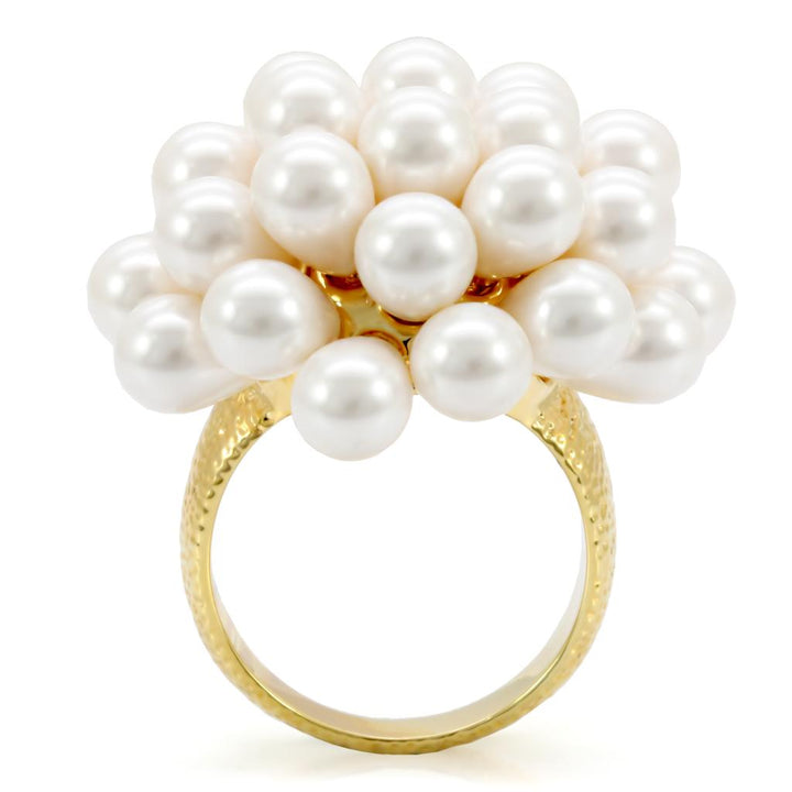 LOVCIA Elegant Gold-Plated Brass Ring with White Synthetic Gemstone - Buy stylish Rings for women - Shop latest Ring design - Trendy Rings - Unique fashion Rings - Find the perfect Ring