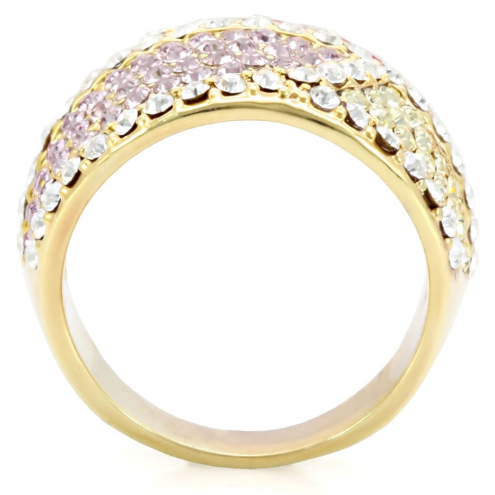 LOVCIA Multi-Color Crystal Gold Brass Ring - Buy stylish Rings for women - Shop latest Ring design - Trendy Rings - Unique fashion Rings - Find the perfect Ring