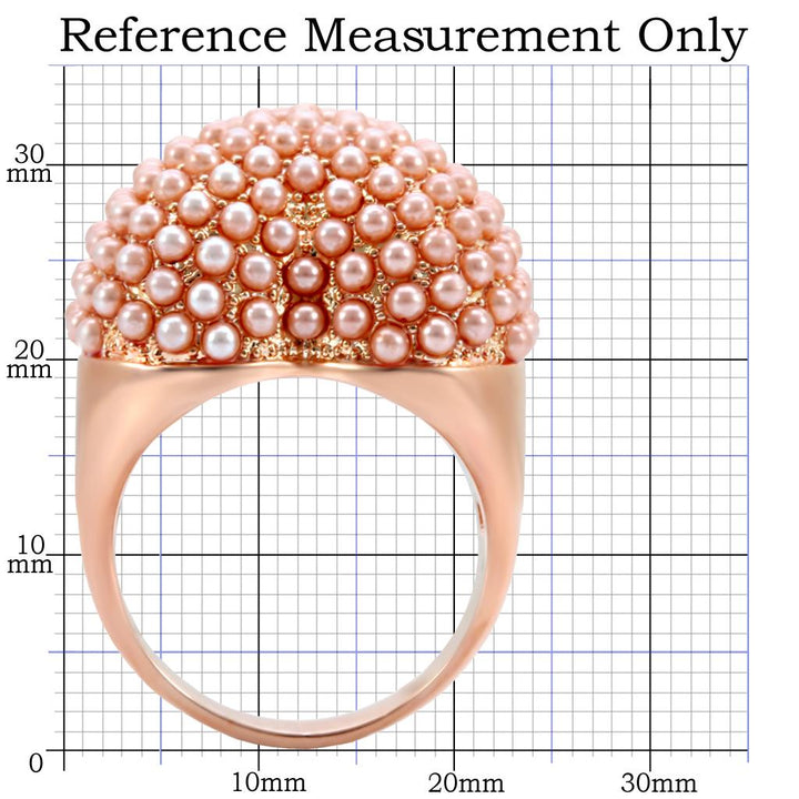 LOVCIA Rose Gold-Plated Brass Ring Featuring a Rose-Colored Synthetic Pearl - Buy stylish Rings for women - Shop latest Ring design - Trendy Rings - Unique fashion Rings - Find the perfect Ring