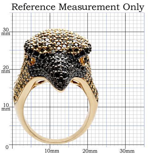 LOVCIA Gold and Ruthenium Brass Ring with Multi-Color AAA Grade Cubic Zirconia - Buy stylish Rings for women - Shop latest Ring design - Trendy Rings - Unique fashion Rings - Find the perfect Ring