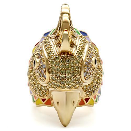 LOVCIA Multi-Color Gold Brass Ring with AAA Grade CZ Stones - Buy stylish Rings for women - Shop latest Ring design - Trendy Rings - Unique fashion Rings - Find the perfect Ring