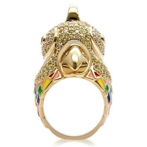 LOVCIA Multi-Color Gold Brass Ring with AAA Grade CZ Stones - Buy stylish Rings for women - Shop latest Ring design - Trendy Rings - Unique fashion Rings - Find the perfect Ring