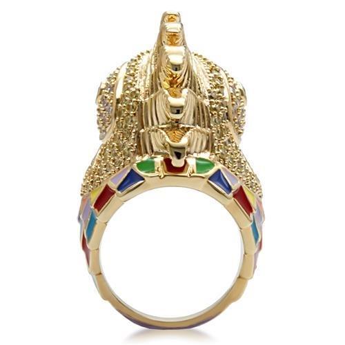 LOVCIA Multi-Color Gold Brass Ring with AAA Grade CZ Stones - Buy stylish Rings for women - Shop latest Ring design - Trendy Rings - Unique fashion Rings - Find the perfect Ring