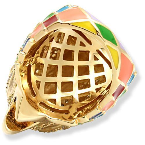 LOVCIA Multi-Color Gold Brass Ring with AAA Grade CZ Stones - Buy stylish Rings for women - Shop latest Ring design - Trendy Rings - Unique fashion Rings - Find the perfect Ring