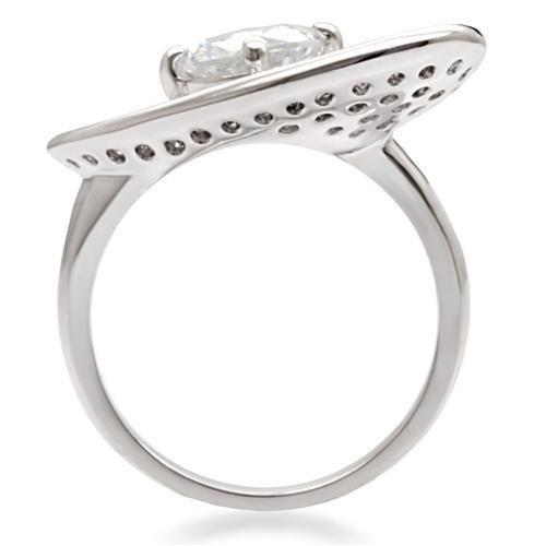 LOVCIA Rhodium-Plated Brass Ring with Clear 8mm AAA CZ Stone - Buy stylish Rings for women - Shop latest Ring design - Trendy Rings - Unique fashion Rings - Find the perfect Ring