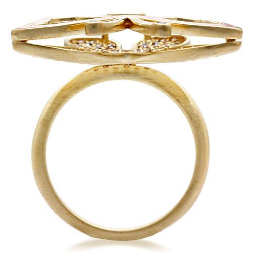 LOVCIA Multi-Colored AAA CZ Matte Gold Brass Ring - Buy stylish Rings for women - Shop latest Ring design - Trendy Rings - Unique fashion Rings - Find the perfect Ring