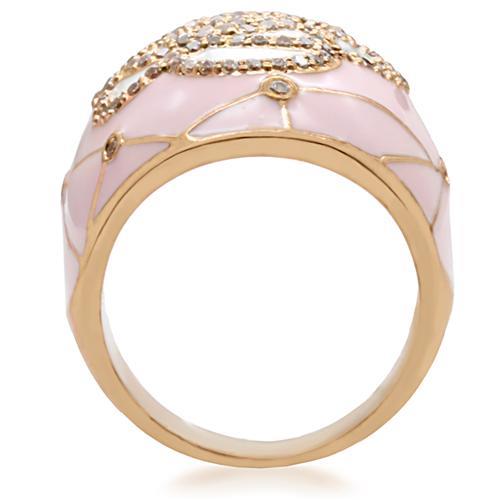 LOVCIA Luxurious Gold Brass Ring Featuring Clear AAA Grade CZ Stone - Buy stylish Rings for women - Shop latest Ring design - Trendy Rings - Unique fashion Rings - Find the perfect Ring