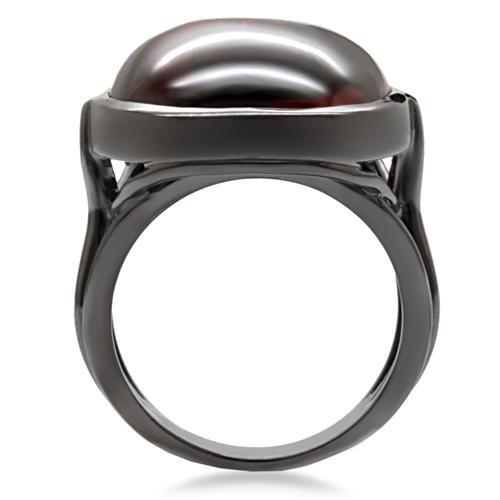 LOVCIA Ruthenium-Plated Brass Ring Featuring AAA Grade Garnet-Colored CZ - Buy stylish Rings for women - Shop latest Ring design - Trendy Rings - Unique fashion Rings - Find the perfect Ring