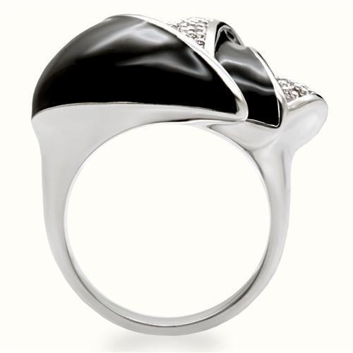 LOVCIA Rhodium-Plated Brass Ring with Clear AAA Grade CZ Stone - Buy stylish Rings for women - Shop latest Ring design - Trendy Rings - Unique fashion Rings - Find the perfect Ring