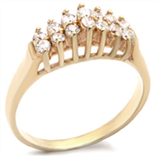 LOVCIA Gold-Plated Brass Ring with Clear AAA CZ Stone - Buy stylish Rings for women - Shop latest Ring design - Trendy Rings - Unique fashion Rings - Find the perfect Ring