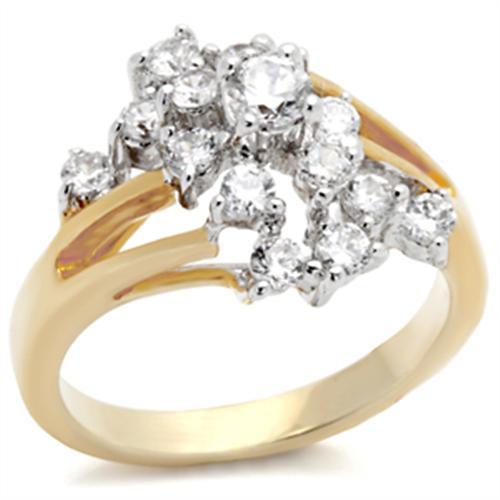 LOVCIA Brass Ring with Gold and Rhodium Finish Featuring Clear AAA Grade CZ - Buy stylish Rings for women - Shop latest Ring design - Trendy Rings - Unique fashion Rings - Find the perfect Ring