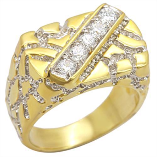 LOVCIA Gold and Rhodium Plated Brass Ring with Clear AAA Grade CZ Stone - Buy stylish Rings for women - Shop latest Ring design - Trendy Rings - Unique fashion Rings - Find the perfect Ring