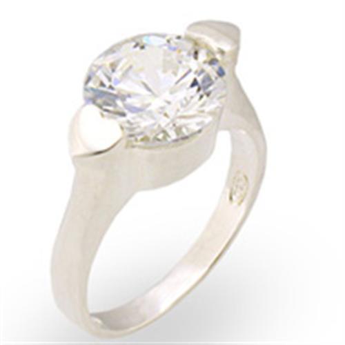 LOVCIA Sterling Silver High-Polish Ring with Clear AAA CZ Stone - Buy stylish Rings for women - Shop latest Ring design - Trendy Rings - Unique fashion Rings - Find the perfect Ring