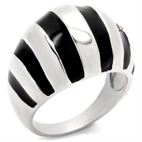 LOVCIA Jet Black Epoxy Sterling Silver Ring with High Polish Finish - Buy stylish Rings for women - Shop latest Ring design - Trendy Rings - Unique fashion Rings - Find the perfect Ring