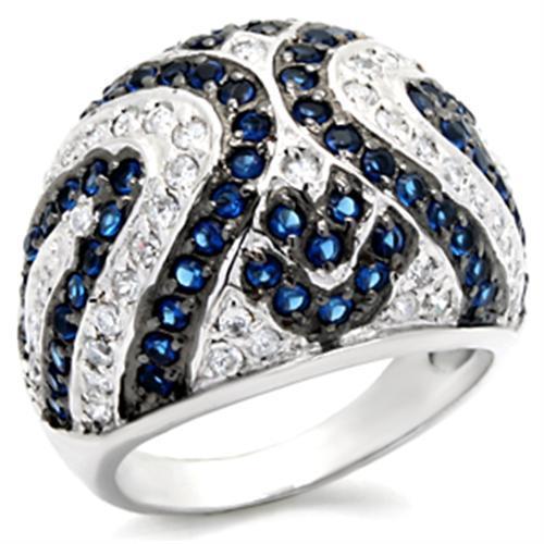 LOVCIA Sterling Silver Rhodium Ruthenium Ring with Montana Blue Synthetic Spinel - Buy stylish Rings for women - Shop latest Ring design - Trendy Rings - Unique fashion Rings - Find the perfect Ring