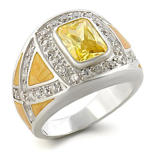 LOVCIA Elegant High-Polish Sterling Silver Ring with Citrine-Colored AAA CZ - Buy stylish Rings for women - Shop latest Ring design - Trendy Rings - Unique fashion Rings - Find the perfect Ring