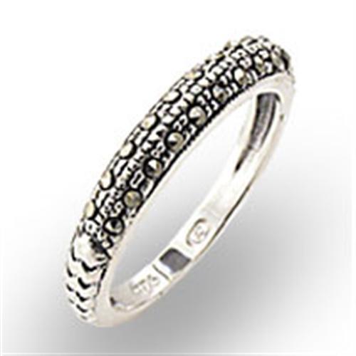 LOVCIA Vintage Style 925 Sterling Silver Marcasite Ring in Jet Black - Buy stylish Rings for women - Shop latest Ring design - Trendy Rings - Unique fashion Rings - Find the perfect Ring