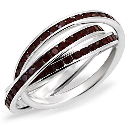 LOVCIA Garnet-Colored Crystal Ring in 925 Sterling Silver with High Polish Finish - Buy stylish Rings for women - Shop latest Ring design - Trendy Rings - Unique fashion Rings - Find the perfect Ring