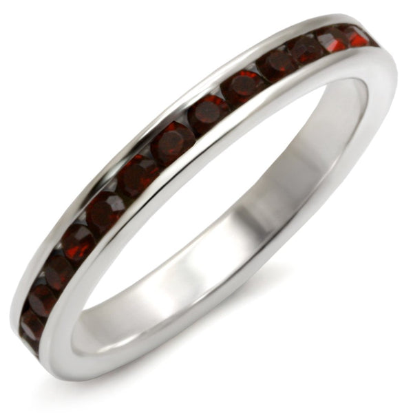 LOVCIA Elegant 925 Sterling Silver Garnet Crystal Ring with High-Polish Finish - Buy stylish Rings for women - Shop latest Ring design - Trendy Rings - Unique fashion Rings - Find the perfect Ring