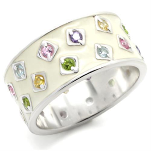 LOVCIA Multi-Color AAA Grade CZ 925 Sterling Silver Ring, High-Polished Finish - Buy stylish Rings for women - Shop latest Ring design - Trendy Rings - Unique fashion Rings - Find the perfect Ring